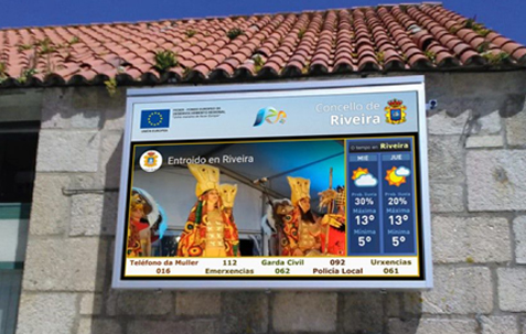 Sistema de cartelería digital para el Ayuntamiento de Ribeira